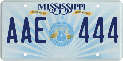 MS license plate AAE444