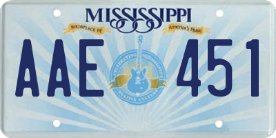 MS license plate AAE451