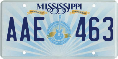 MS license plate AAE463