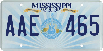 MS license plate AAE465