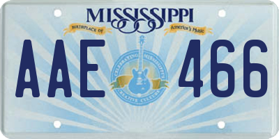 MS license plate AAE466