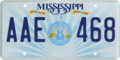 MS license plate AAE468