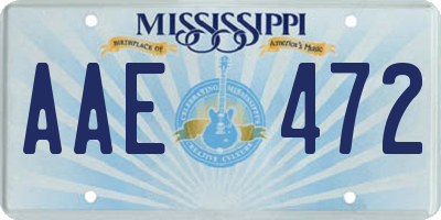 MS license plate AAE472