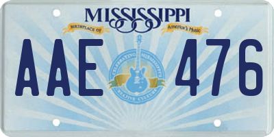 MS license plate AAE476