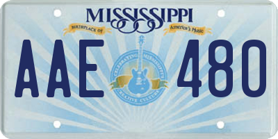 MS license plate AAE480