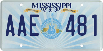 MS license plate AAE481