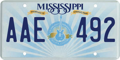 MS license plate AAE492