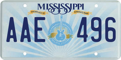 MS license plate AAE496