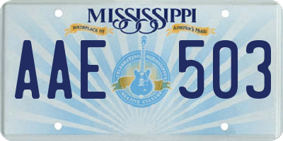 MS license plate AAE503
