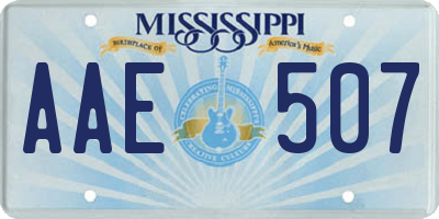 MS license plate AAE507