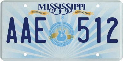 MS license plate AAE512
