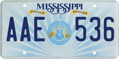 MS license plate AAE536