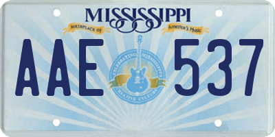 MS license plate AAE537