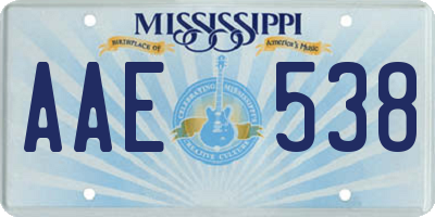 MS license plate AAE538