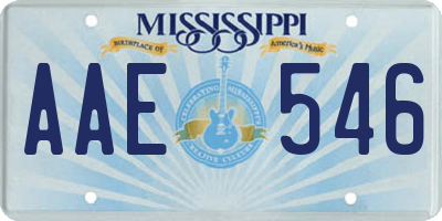 MS license plate AAE546