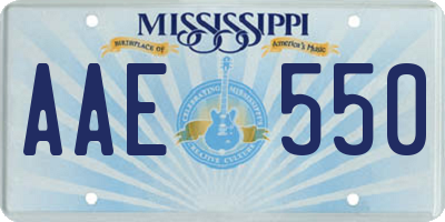 MS license plate AAE550