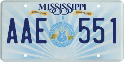 MS license plate AAE551