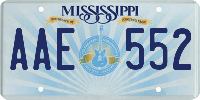 MS license plate AAE552