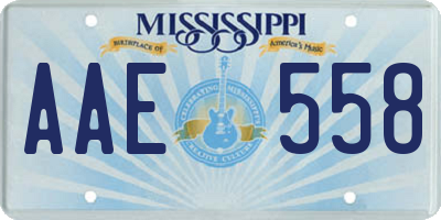 MS license plate AAE558