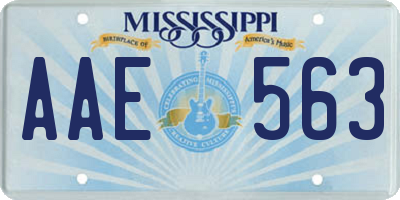 MS license plate AAE563