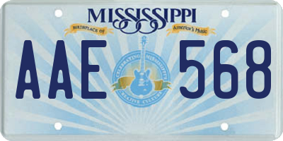 MS license plate AAE568