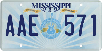 MS license plate AAE571