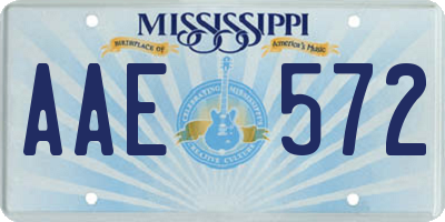 MS license plate AAE572