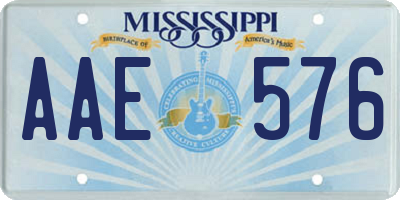 MS license plate AAE576