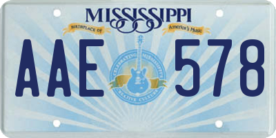 MS license plate AAE578