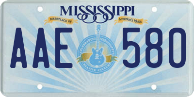 MS license plate AAE580