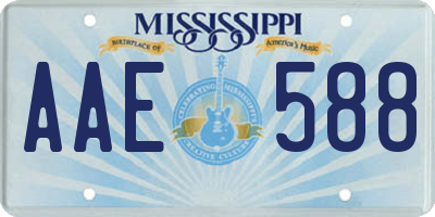 MS license plate AAE588