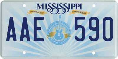 MS license plate AAE590