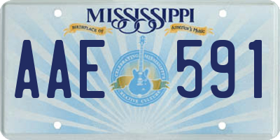 MS license plate AAE591