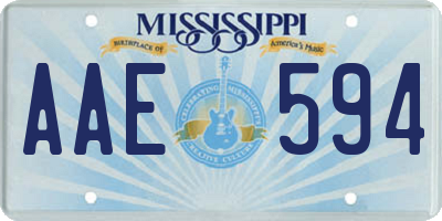 MS license plate AAE594