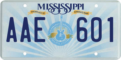 MS license plate AAE601