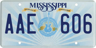 MS license plate AAE606