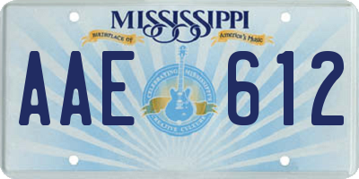 MS license plate AAE612