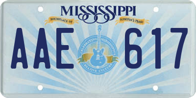 MS license plate AAE617