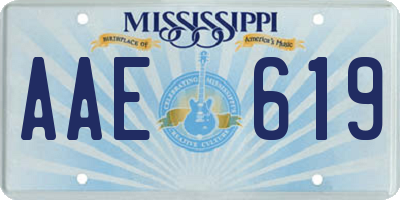 MS license plate AAE619