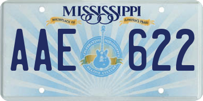 MS license plate AAE622