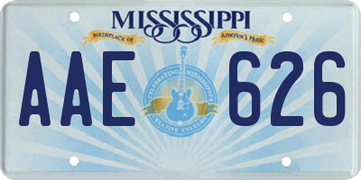 MS license plate AAE626