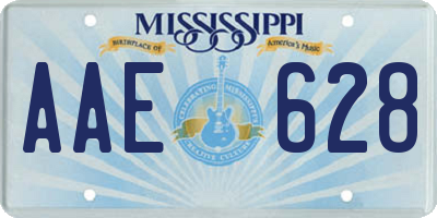 MS license plate AAE628