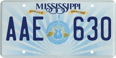 MS license plate AAE630