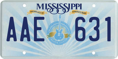 MS license plate AAE631