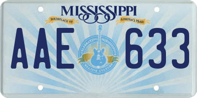 MS license plate AAE633