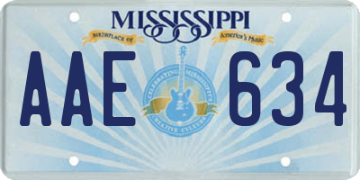 MS license plate AAE634