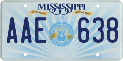 MS license plate AAE638