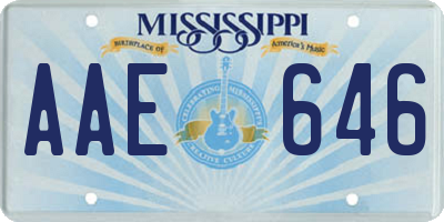 MS license plate AAE646