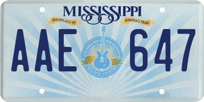 MS license plate AAE647