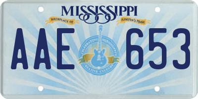 MS license plate AAE653